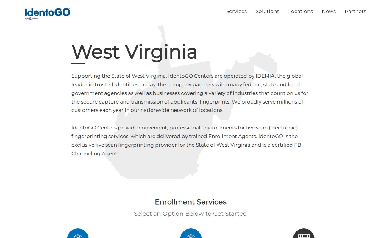 Randolph County criminal history fingerprint scheduling through IdentoGO